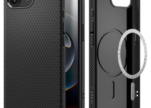 Spigen Capa para iPhone 16e, Liquid Air MagFit [compatível com acessórios Magsafe] [Proteção de nível militar] - Preto fosco