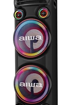 Torre de Som AIWA T2W-02 2300W 2Woofers10" Bluetooth RGB USB FM DJ