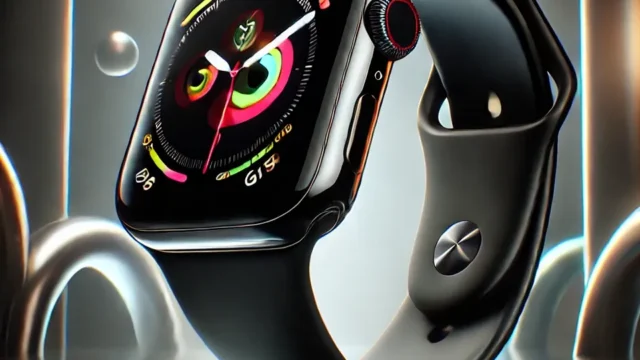 Apple Watch Series 10 GPS • Caixa preta brilhante de alumínio – 46 mm • Pulseira esportiva preta – M/G