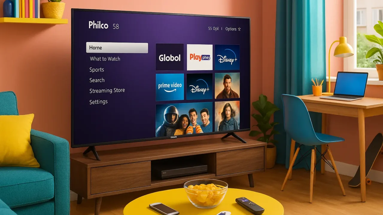 Top Cinco TV Philco 58 polegadas 4K Roku