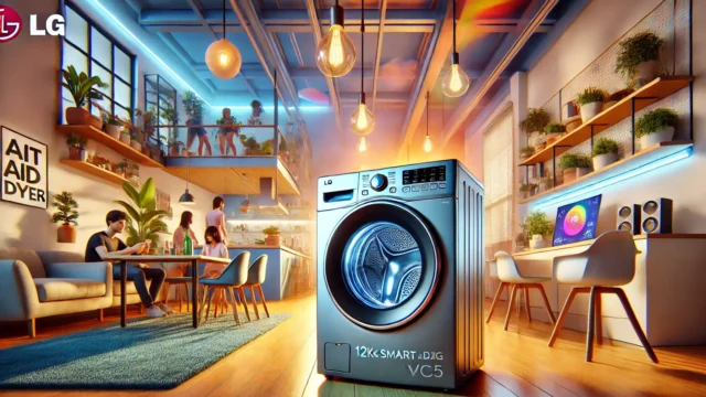 Lava e Seca Smart com Inteligência Artificial AIDD 12Kg LG VC5 CV3012WC5 Branco