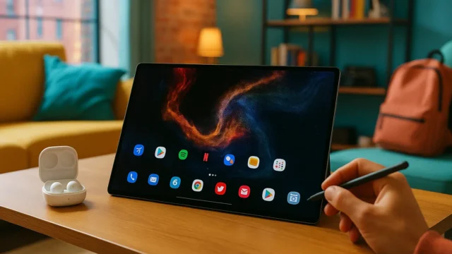 Tab S10 Ultra com Galaxy Buds3 Pro: desempenho e imersão incomparáveis