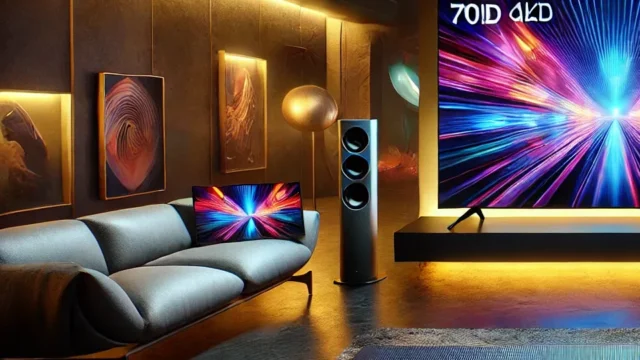 Smart TV 70" QLED 4K 70Q65D com Soundbar – Imersão e potência em um só combo