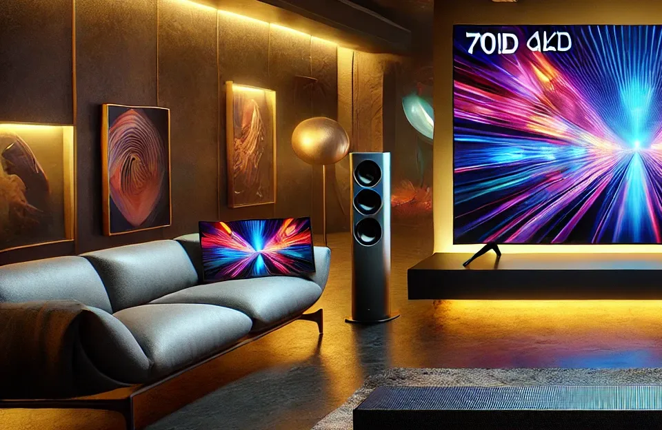 Smart TV 70" QLED 4K 70Q65D com Soundbar – Imersão e potência em um só combo