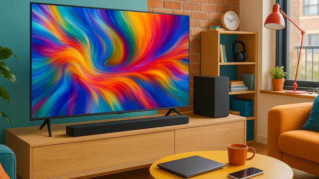 Samsung Smart TV 65DU8000 + Soundbar: imagem, som e sofisticação