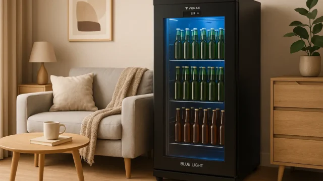 Cervejeira Venax Blue Light 209L Preto 220V: capacidade e controle digital
