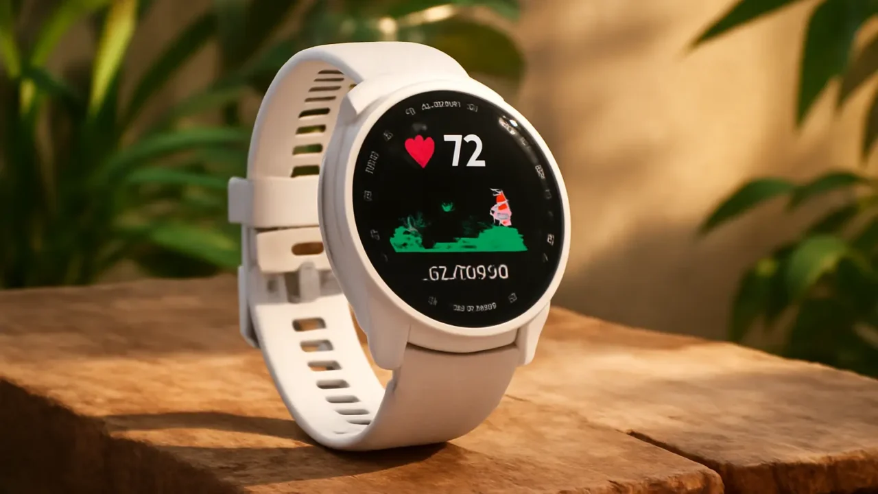 Monitor Cardíaco de Pulso com GPS Garmin Forerunner 265 Music Branco