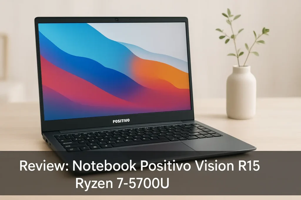 Notebook Positivo Vision R15 Ryzen 7-5700U: Potência e Memória de Sobra