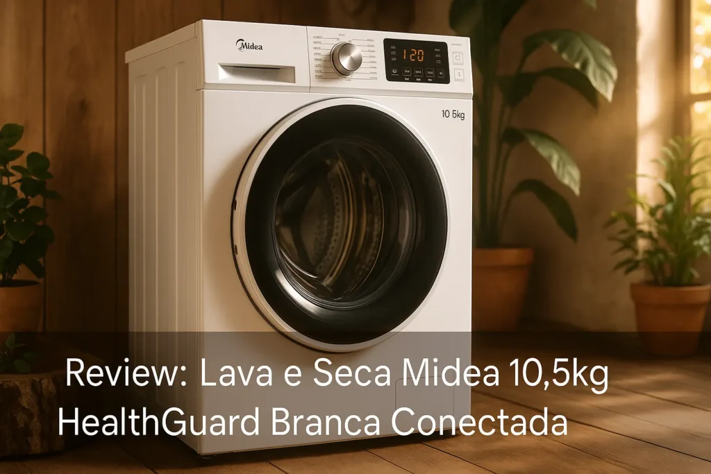 Lava e Seca Midea 10,5kg HealthGuard Branca Conectada: Eficiência e Conectividade