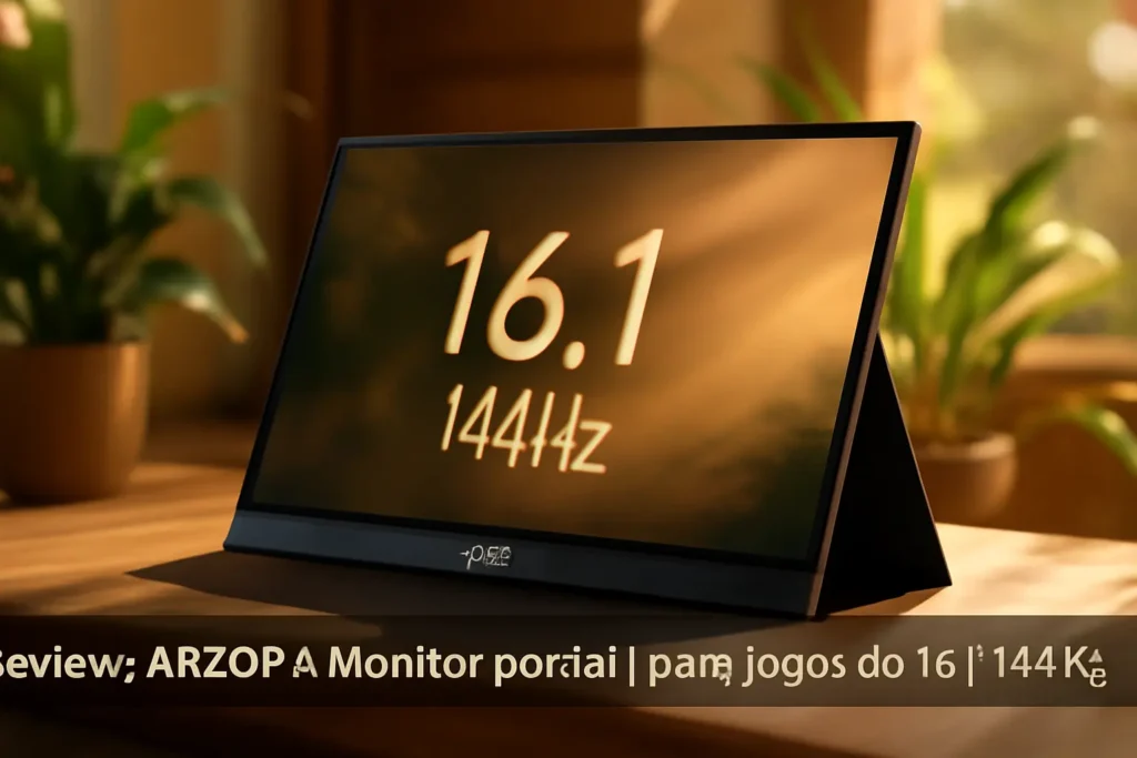 ARZOPA Monitor portátil para jogos de 16,1'' 144Hz