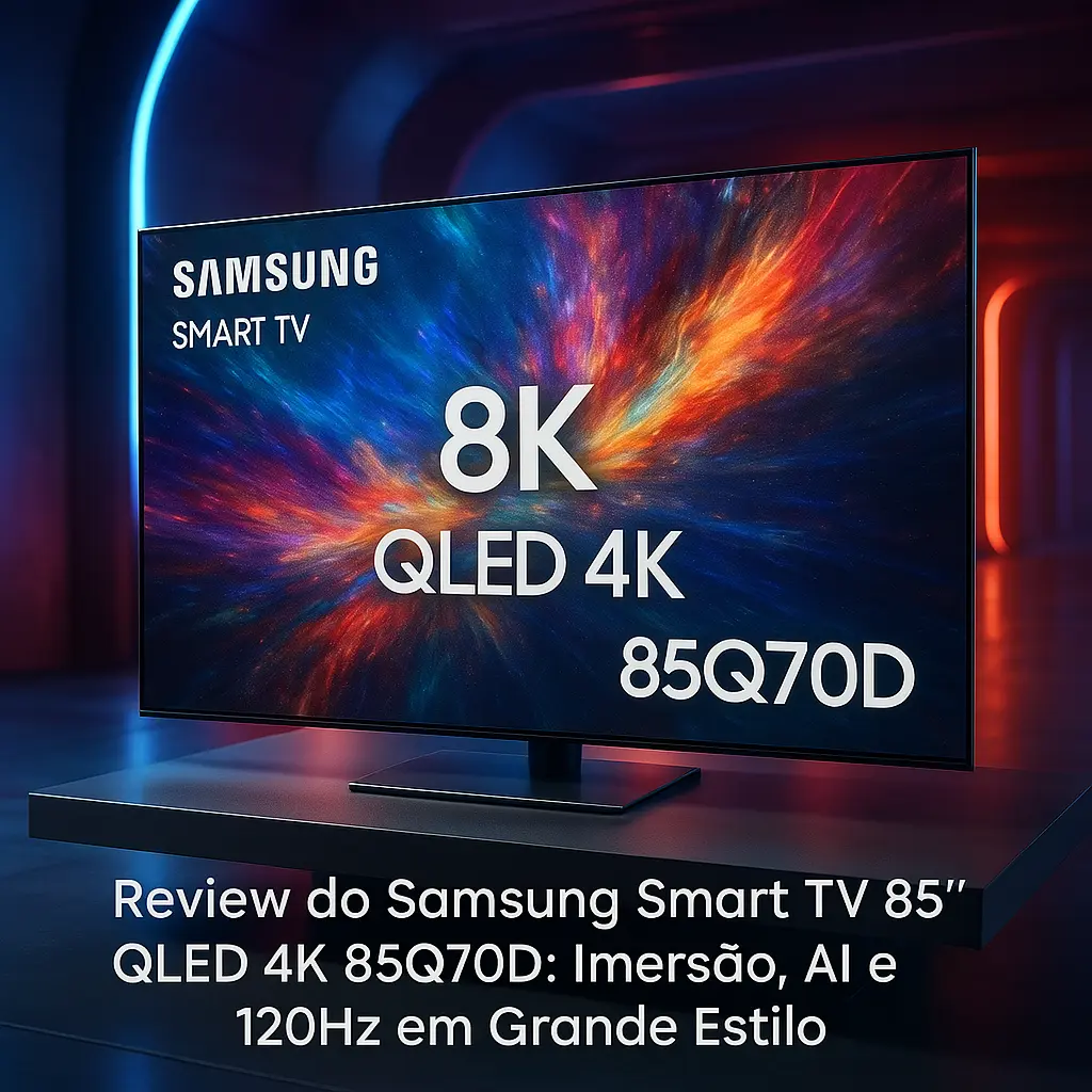 Samsung Smart TV 85" QLED 4K 85Q70D: Imersão, AI e 120Hz em Grande Estilo