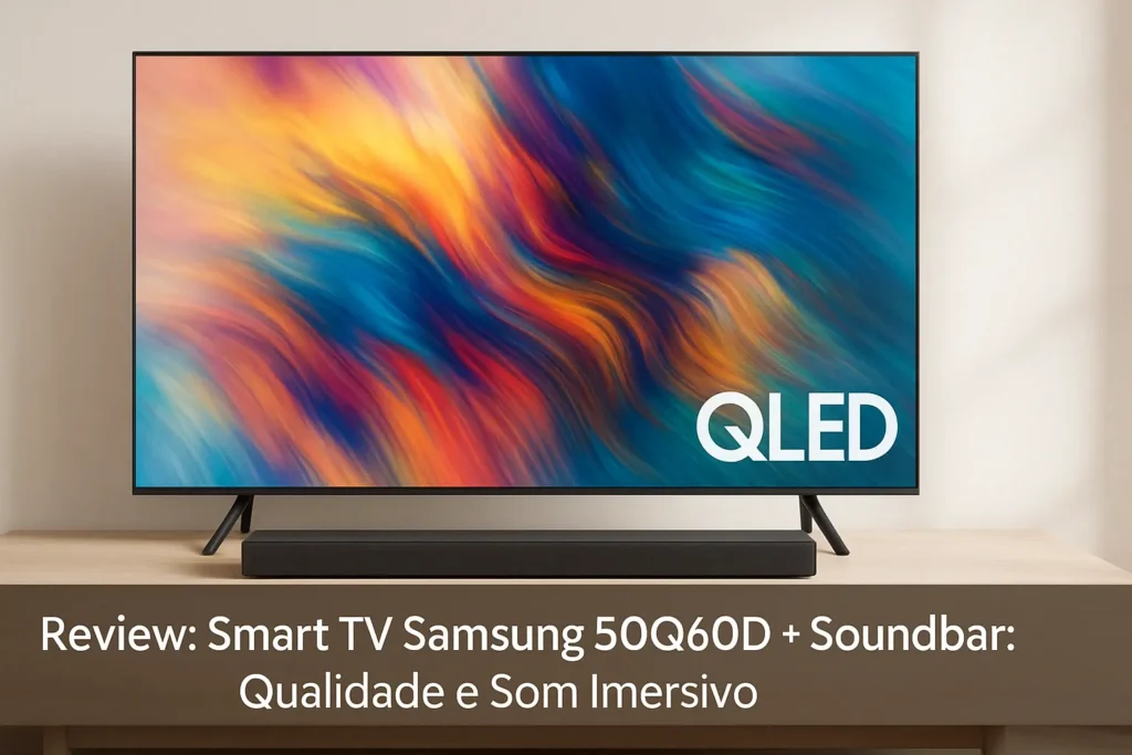 Smart TV Samsung 50Q60D + Soundbar: Qualidade e Som Imersivo
