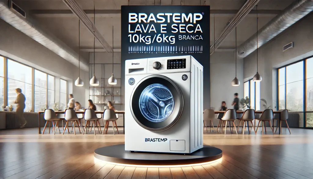 Lava e Seca Brastemp 10kg/6kg Branca: Água Quente, Ciclo Tira Manchas e 1h Pronto para Vestir