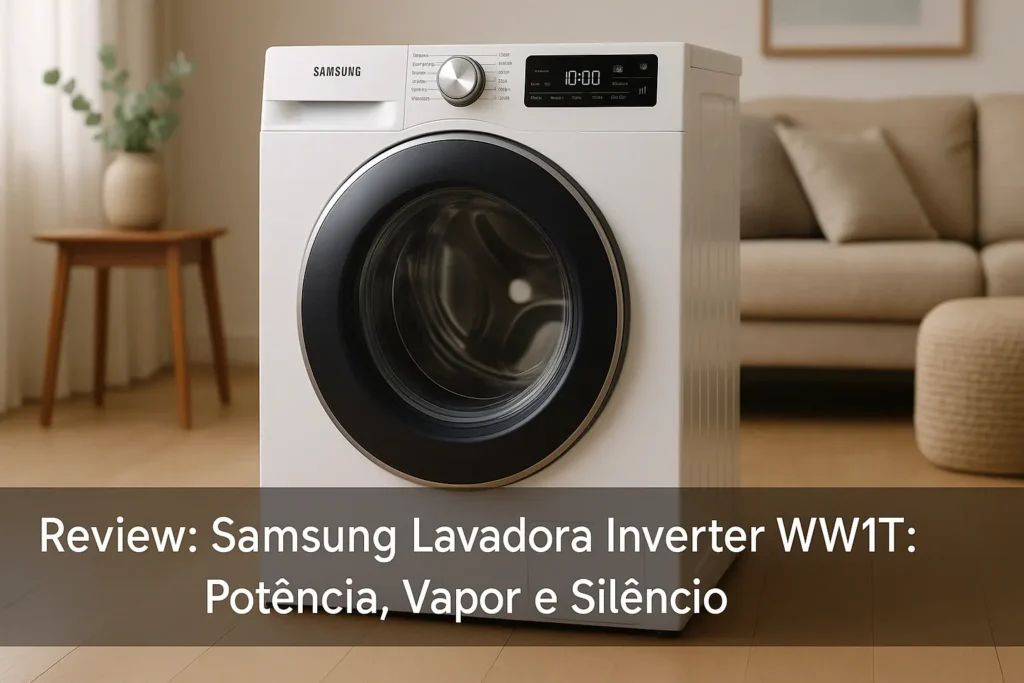 Samsung Lavadora Inverter WW11T: Potência, Vapor e Silêncio