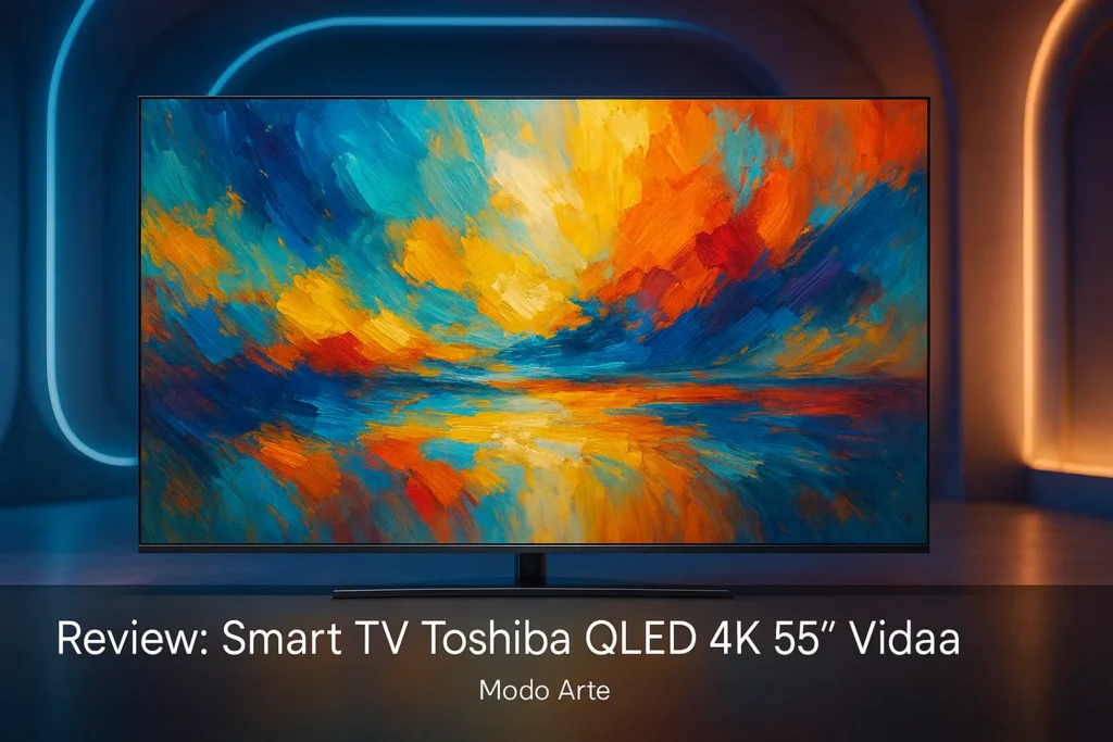 Smart TV Toshiba QLED 4K 55" Vidaa: design sem moldura e Modo Arte