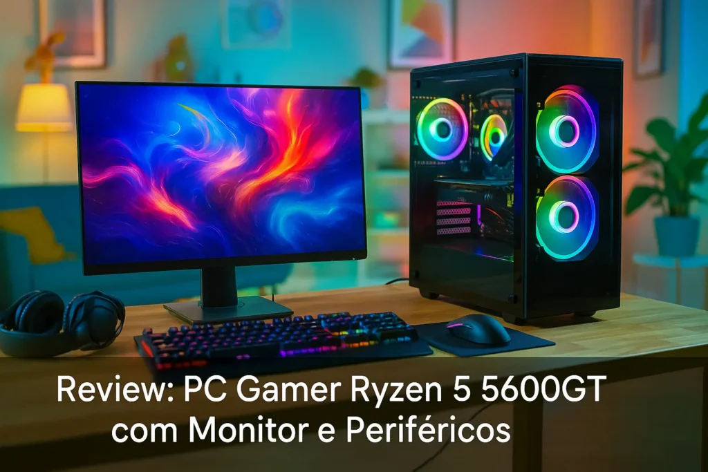 PC Gamer Ryzen 5 5600GT com Monitor e Periféricos