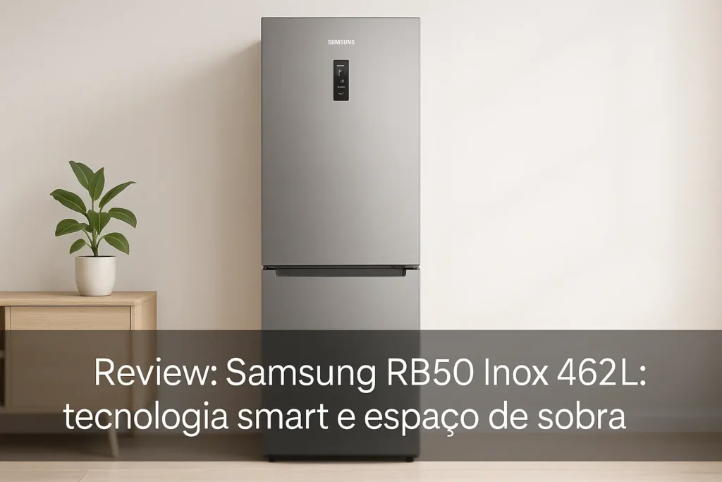 Samsung RB50 Inox 462L: tecnologia smart e espaço de sobra