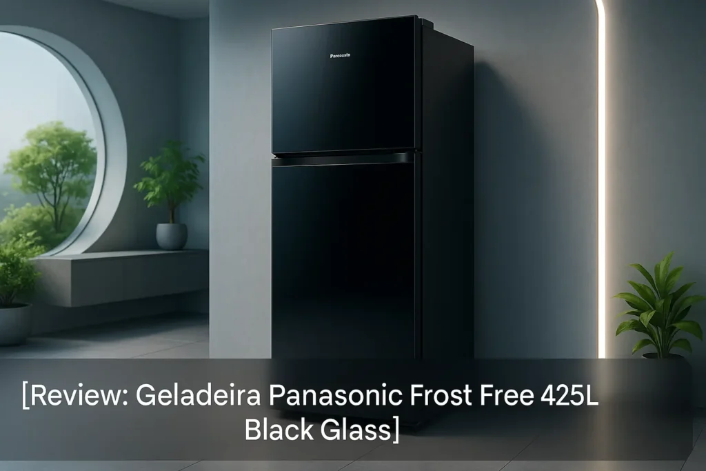 Geladeira Panasonic Frost Free 425L Black Glass