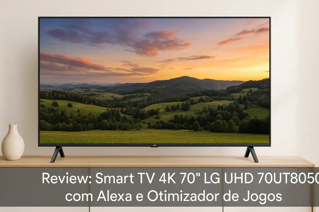 Smart TV 4K 70" LG UHD 70UT8050 com Alexa e Otimizador de Jogos