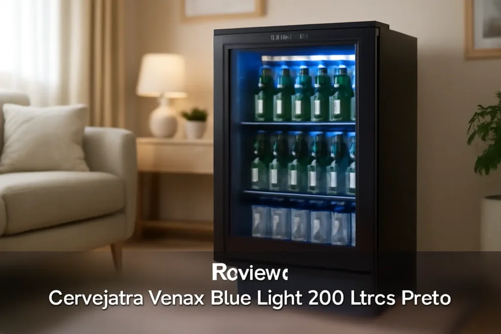 Cervejeira Venax Blue Light 200 Litros Preto 110V - Capacidade e Design Moderno