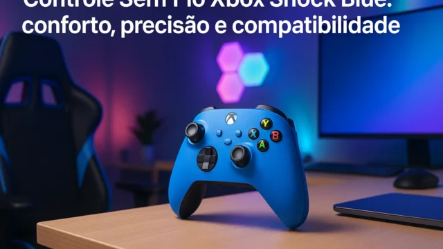 Controle Sem Fio Xbox Shock Blue: conforto, precisão e compatibilidade