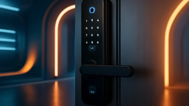 Fechadura Digital SL100 Smart Lock Embutida com Senha e Cartão Preta