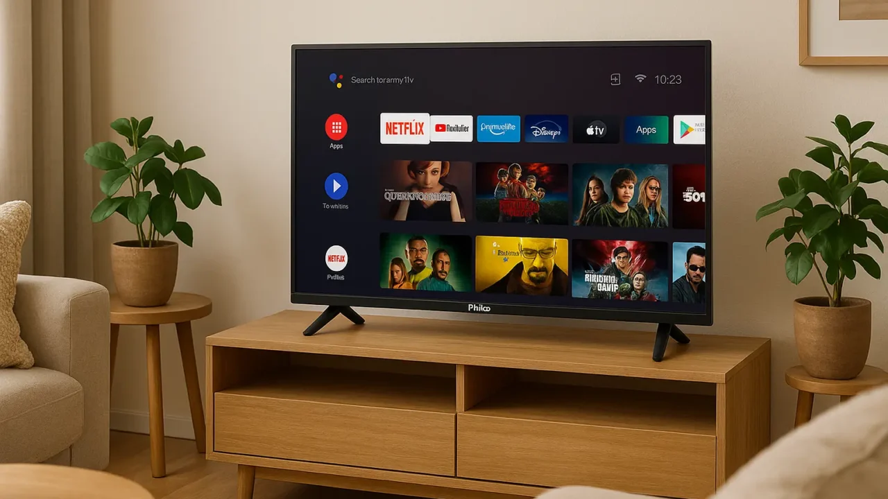Smart TV Philco 32” LED com Dolby Audio: Android TV compacta e acessível