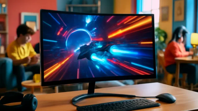 Monitor Curvo 27 Polegadas 100Hz Full HD LED – Tela 1500R, 1MS, 98% sRGB, HDMI/VGA, Adaptive Sync, Ajuste de Inclinação e Filtro de Luz Azul para Jogos e Home Office