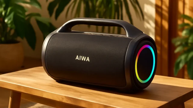 Caixa de Som Boombox Plus AIWA BBS-01-LBL 200W BT 30H IP66 USB RGB