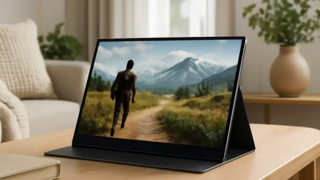 Motyeowe 18.5 inch Portable Monitor: Slim, FHD, 120Hz Performance