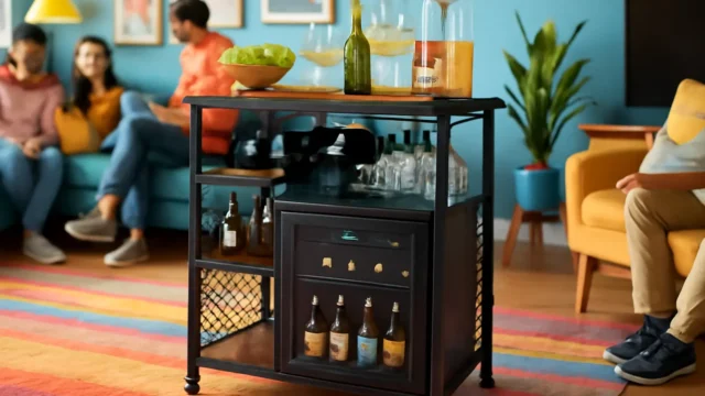 Móvel Bar Adega Cervejeira MDF de Ferro Estilo Industrial - Casa