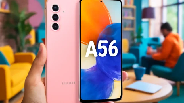 Smartphone Samsung Galaxy A56 5G 256GB, 8GB RAM, Câmera 50MP, IP67, Super AMOLED 6.7", Recursos AI, Rosa