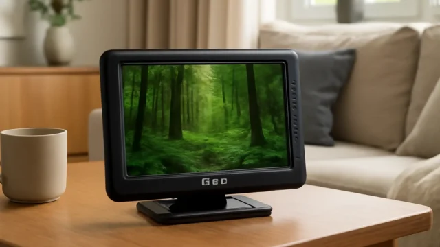 TV LED de 14 Polegadas Recarregável Portátil Traxônico com HDMI, SD/MMC, USB, VGA, AV IN/OUT