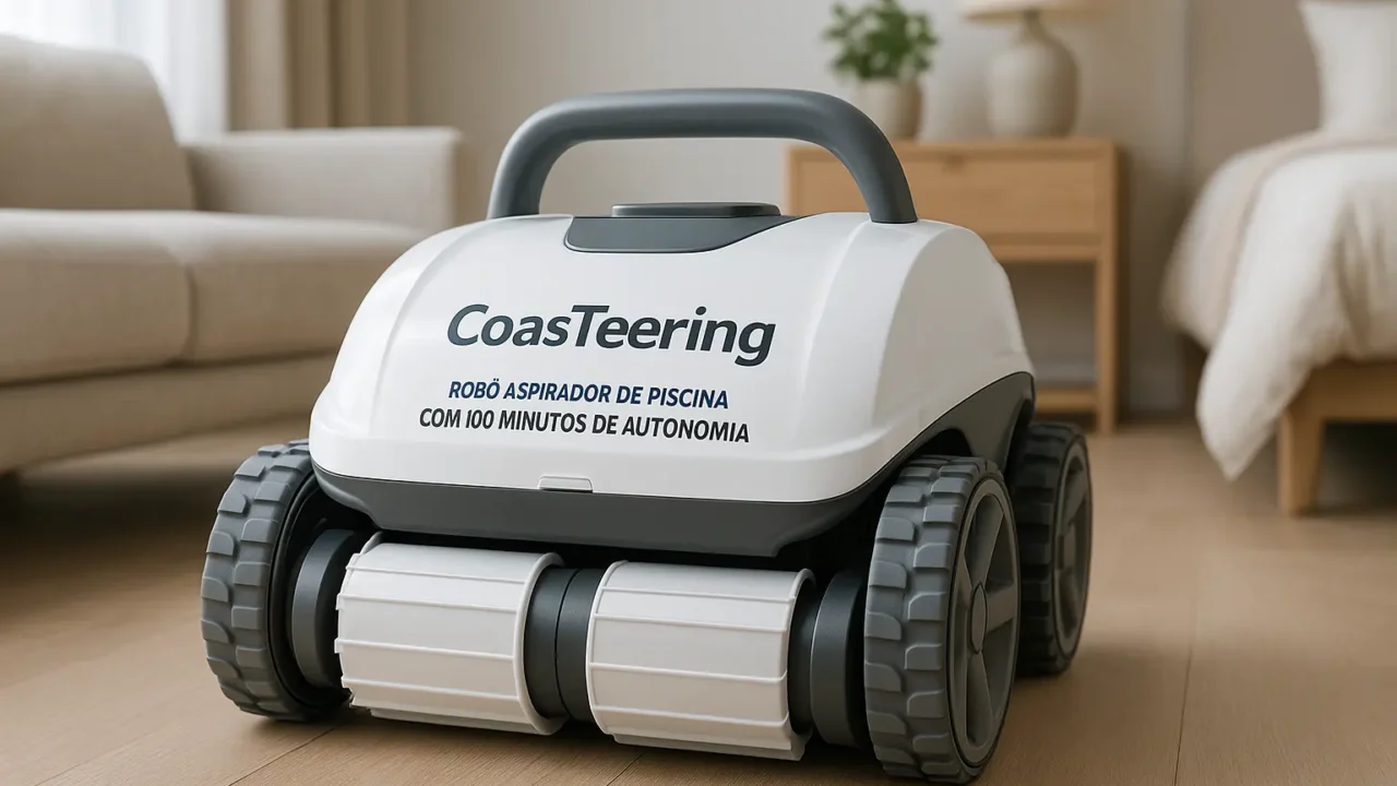CoasTeering Robô Aspirador de Piscina com 100 Minutos de Autonomia