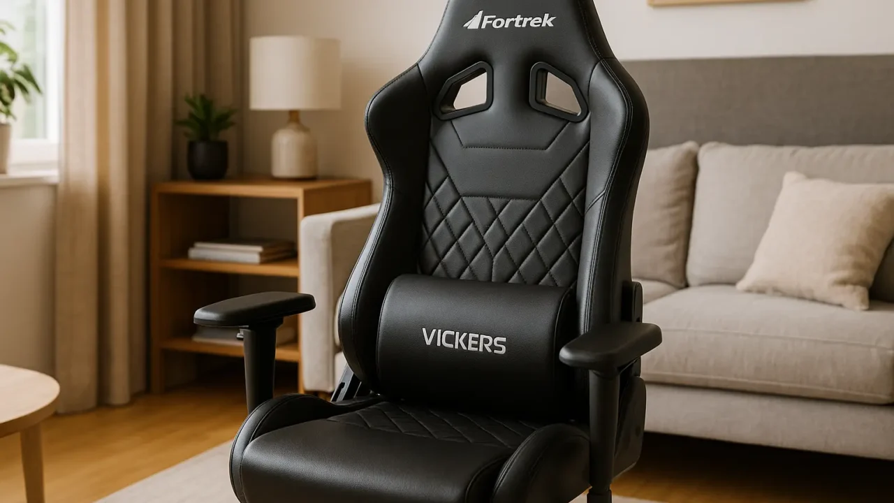 Cadeira Gamer Vickers Preta Fortrek com Apoio Lombar