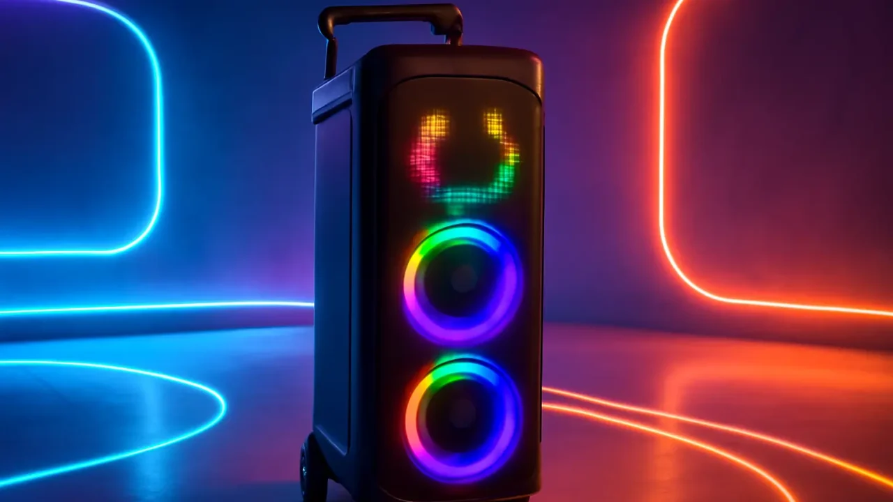 CAIXA DE SOM PARTYBOX LG XBOOM XL7S – 250W RMS, DISPLAY DE PIXEL LED, BLUETOOTH 5.1, 20H DE BATERIA, IPX4, SOUND BOOST, ALÇA TELESCÓPICA E RODAS