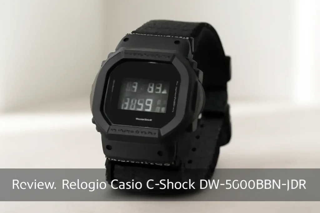 Relógio Casio G-Shock DW-5600BBN-1DR Resistente a Choques Pulseira Cordura
