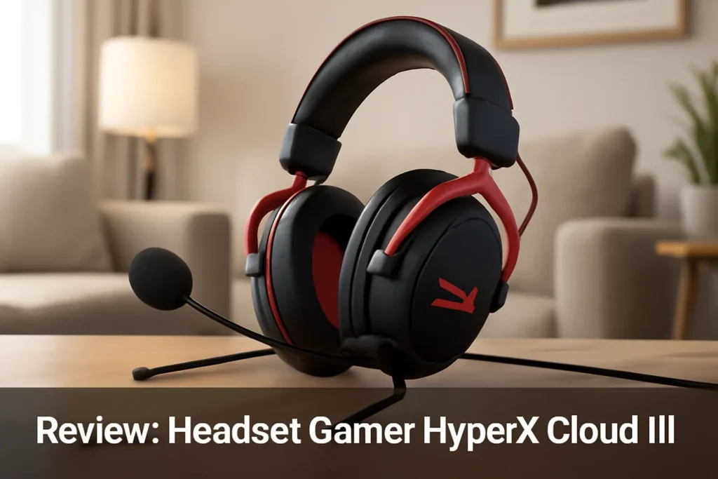 Headset Gamer HyperX Cloud III – Drivers de 53mm, Áudio DTS, Microfone de 10mm, USB-C e Fio de 3,5mm