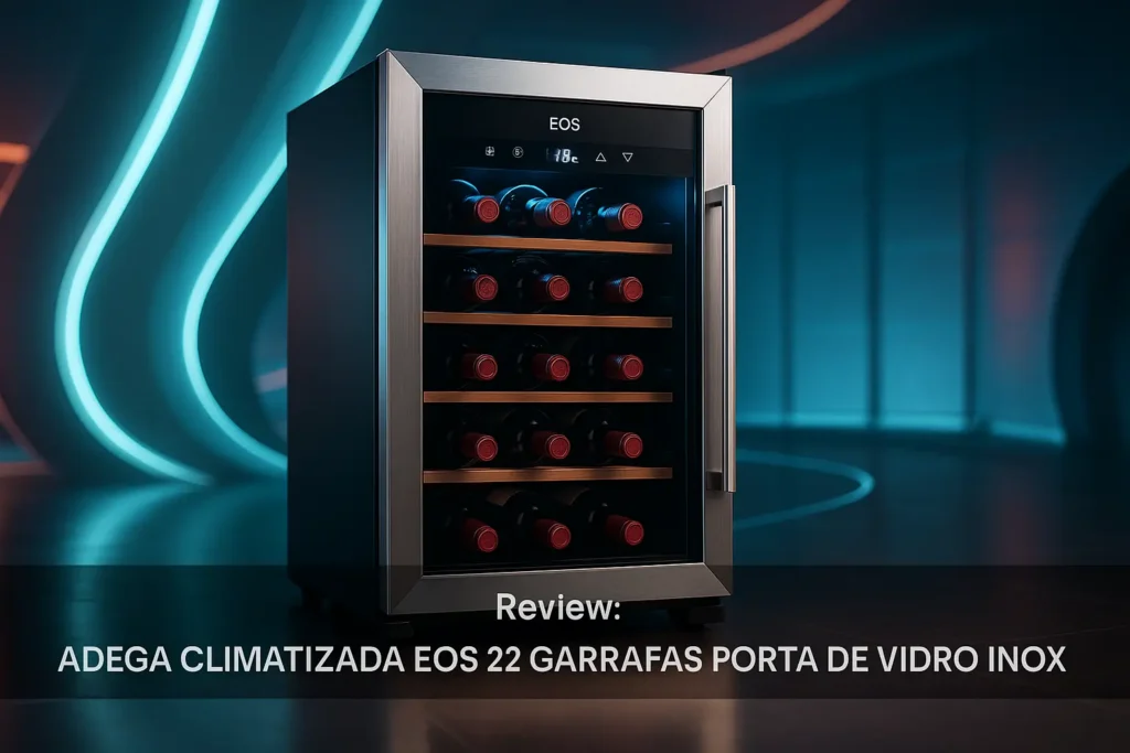 Adega Climatizada EOS 22 Garrafas Porta de Vidro e Inox