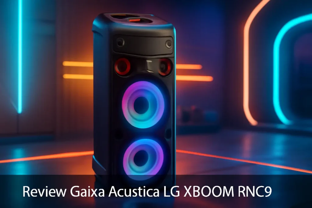 Caixa Acústica LG Xboom RNC9 - Multi Bluetooth, Graves Potentes, Entrada de Microfone e Guitarra