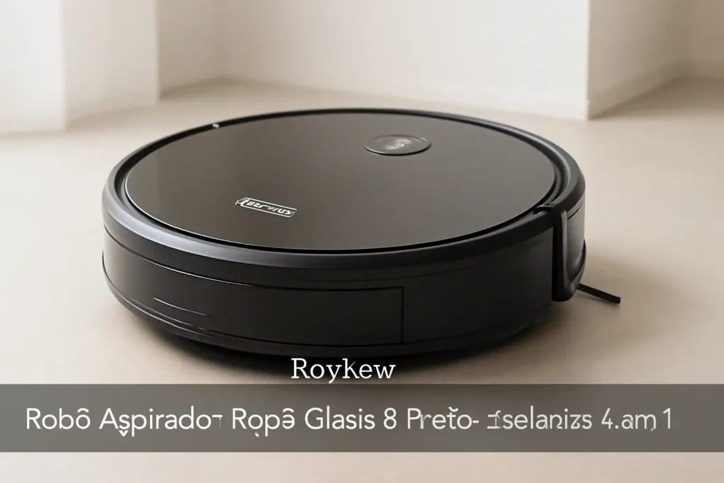 Robô Aspirador Ropo Glass 3 Preto - Tecnologia 4 em 1