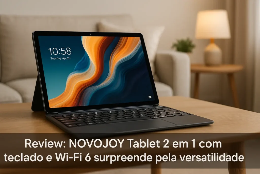 NOVOJOY Tablet 2 em 1 com teclado e Wi-Fi 6 surpreende pela versatilidade