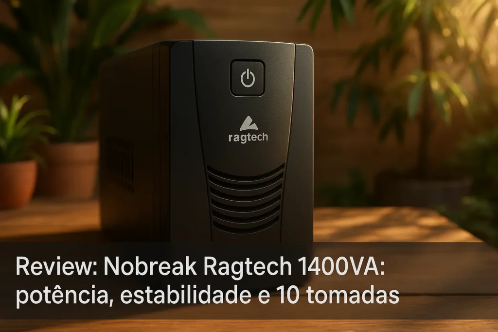 Nobreak Ragtech 1400VA: potência, estabilidade e 10 tomadas