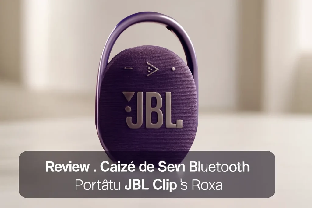 Caixa de Som Bluetooth Portátil JBL Clip 5 Roxa - Compacta, Resistente e Potente