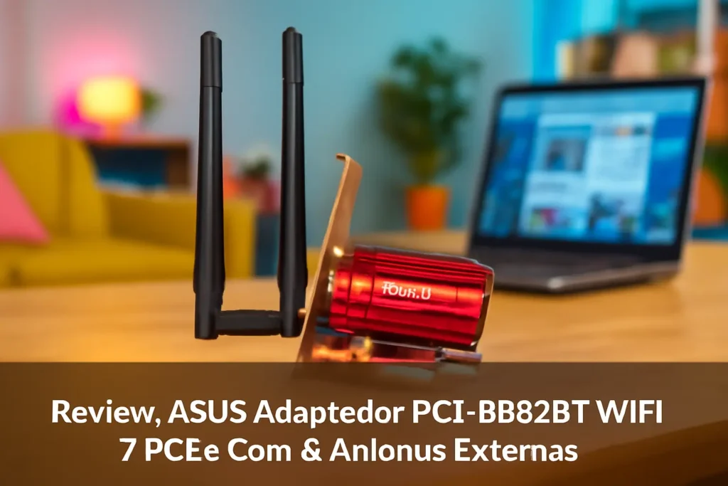 ASUS Adaptador PCE-BE92BT WiFi 7 PCI-E com 2 Antenas Externas
