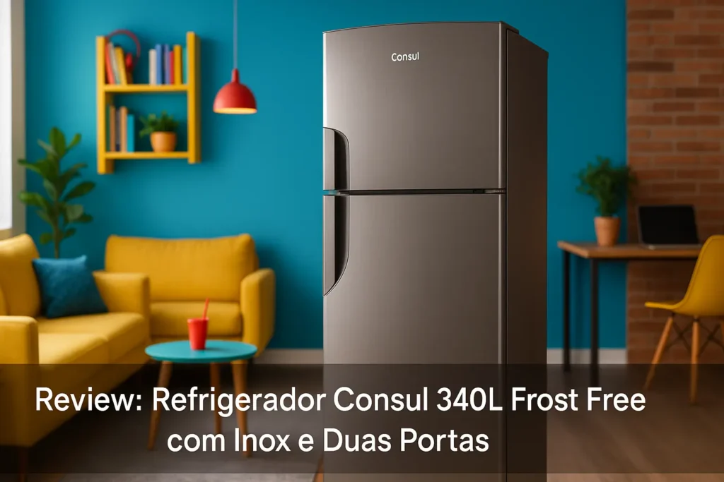 Refrigerador Consul 340L Frost Free com Inox e Duas Portas