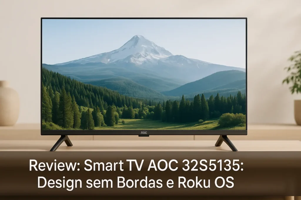 Smart TV AOC 32S5135: Design sem Bordas e Roku OS