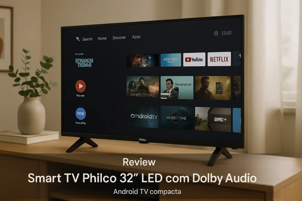 Smart TV Philco 32” LED com Dolby Audio: Android TV compacta e acessível