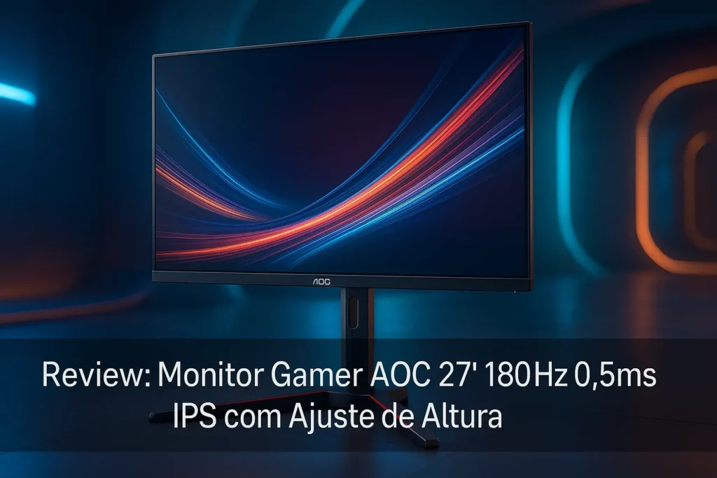Monitor Gamer AOC 27" 180Hz 0,5ms IPS com Ajuste de Altura