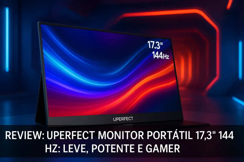 UPERFECT Monitor Portátil 17,3" 144 Hz: leve, potente e gamer